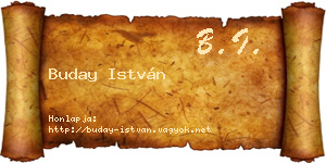 Buday István névjegykártya